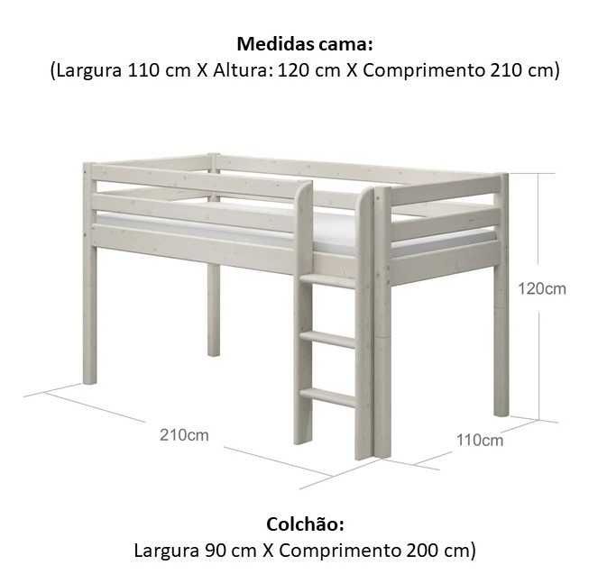 FLEXA Lit Mi Hauter | classic mid-high bed| Cama media alta evolutiva