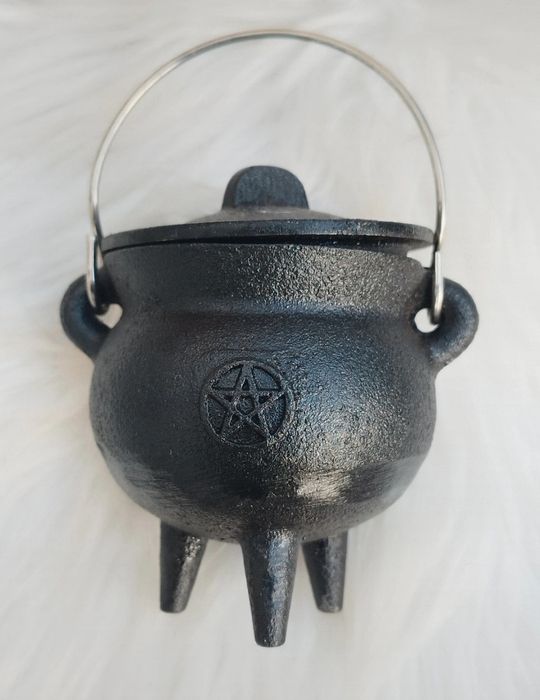 Caldeirão da Bruxa com pentagrama , panela de 3 pernas