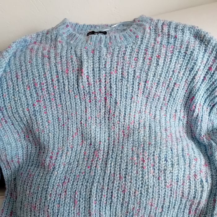 Sweterek XL błękitny
