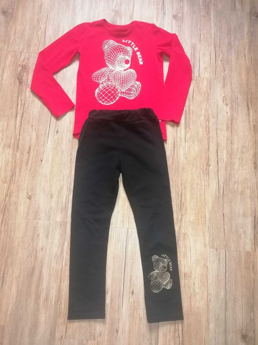 Zestaw leginsy bluzka 128 Little bear