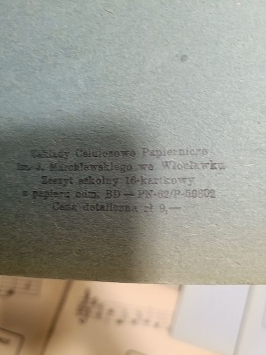 Zeszyt prl zeszyty szkoła nuty linie blok a3