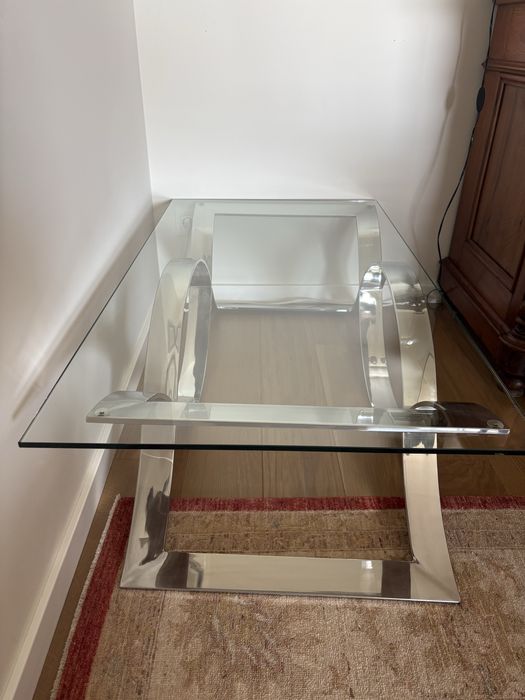 Mesa de centro em Inox e vidro