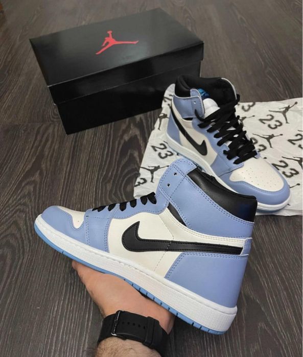 Jordan 1 niebieskie buty damskie nike nowe sneakersy na lato za kostke