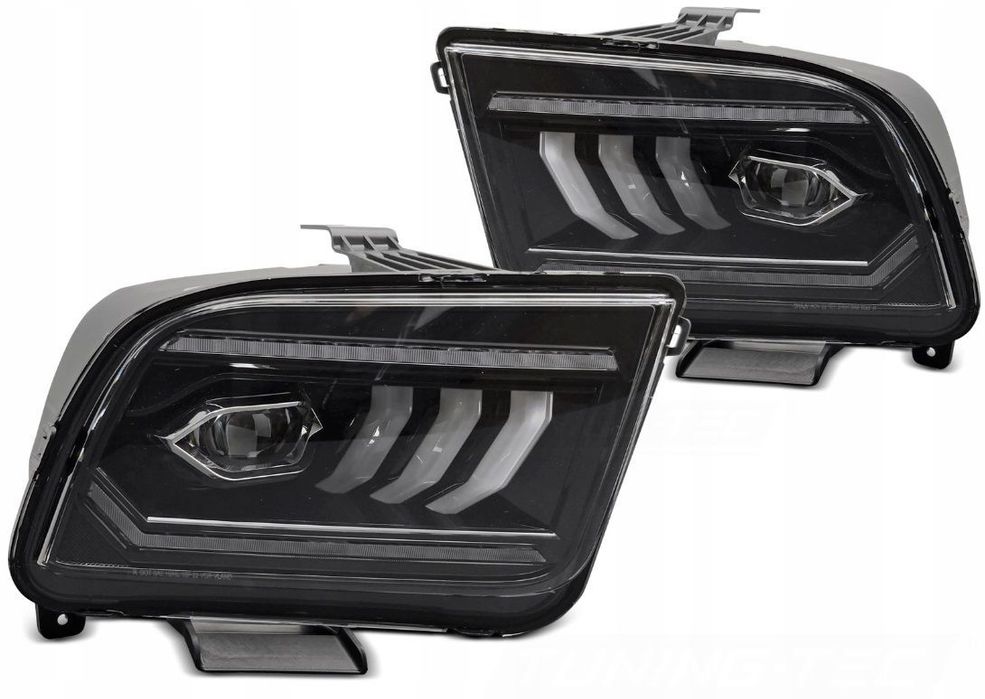 Reflektory Lampy Vland Soczewka Led Black Czarne Ford Mustang V 5 2004-2009