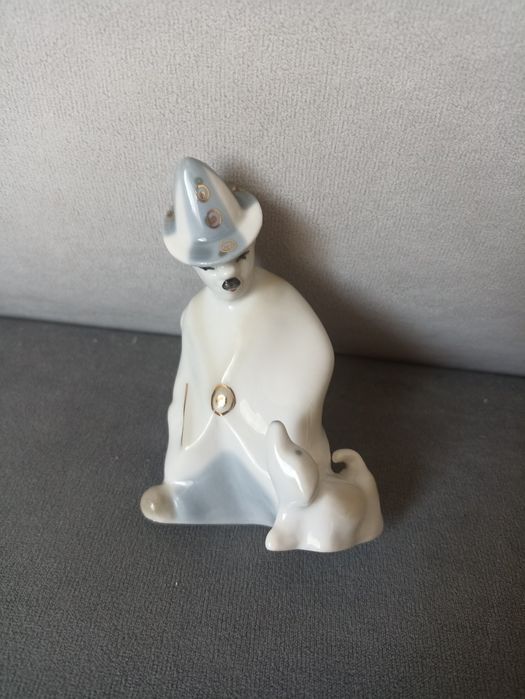 Фарфоровая статуэтка "Клоун Карандаш и собачка Клякса"