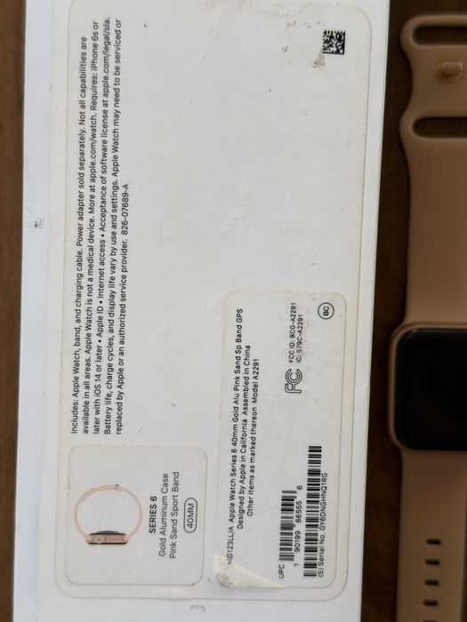 Apple Watch series 6 gold Aluminum Case Pink Sport Band 40mm