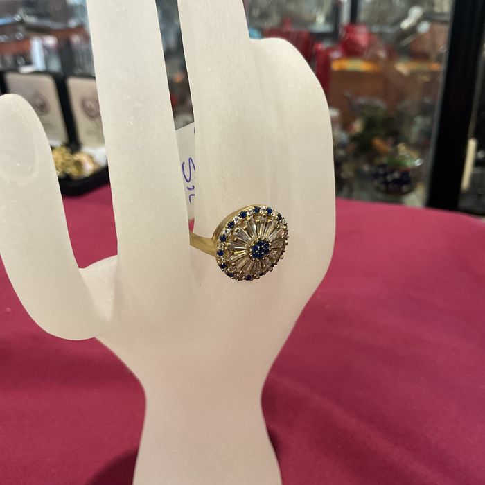 Anel prata 925 com banho de ouro tam.17 mm