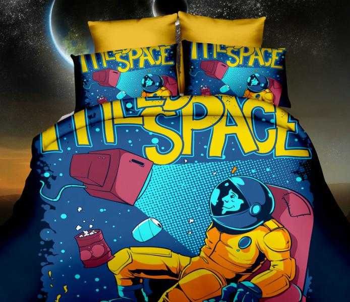Bajkowa pościel 3D dla dzieci KOSMOS STATEK KOSMICZNY - 160x200