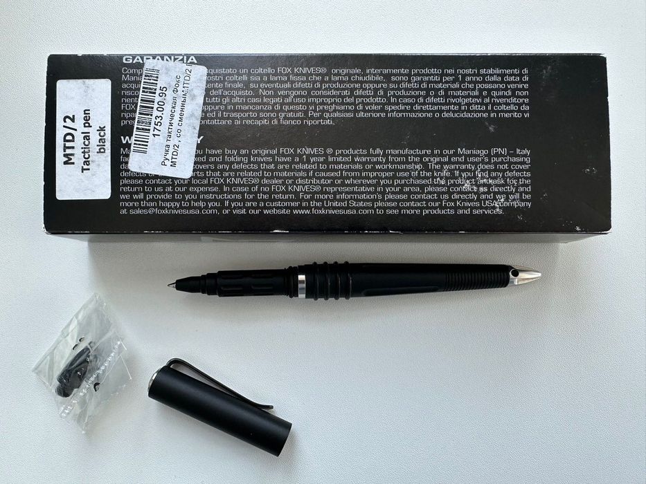 Ручка тактическая Fox MTD/2 со сменным наконечником чёрная