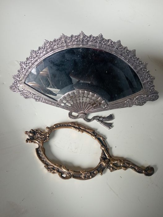 4 espelhos antigos em latão