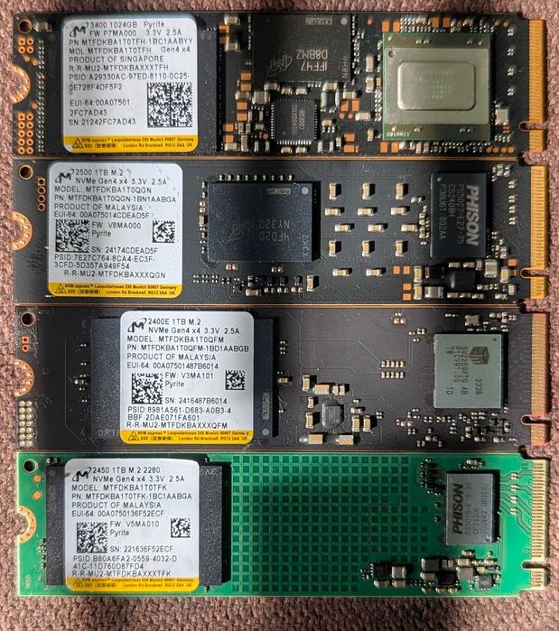 M2 SSD 256-512GB/1TB-2TB