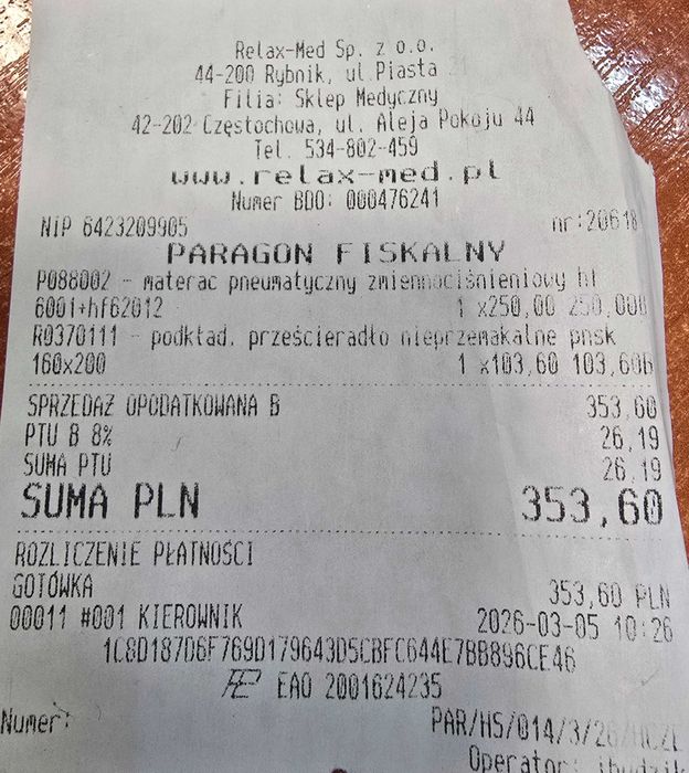 Materac antyodleżynowy
