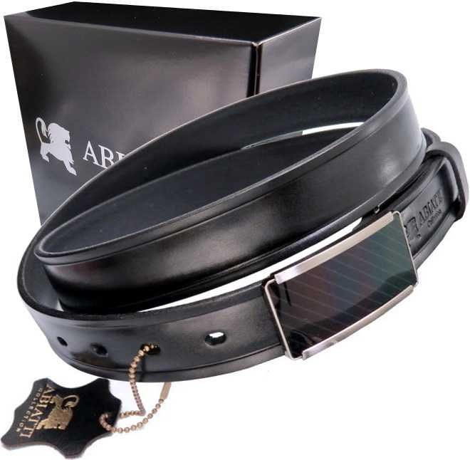 Skórzany pasek do spodni 100 % SKÓRA CIĘTA LICOWA pudełko