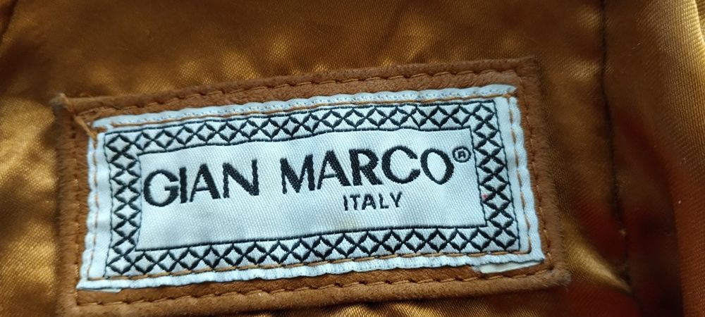 Płaszcz skórzany Gian Marco Italy rudy brąz toffi