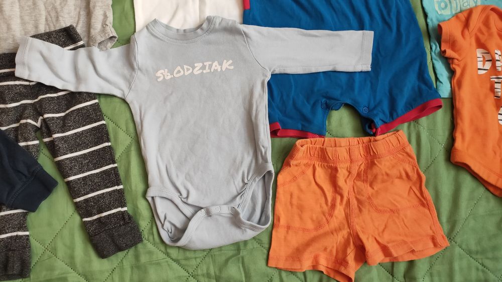 Paka ubrań w rozmiarze 74 body bluzy rampersy Superman