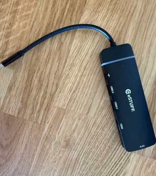 Hub USB-C 5 em 1 (HDMI 4K, RJ45 Ethernet, USB 3.0, PD 100W)