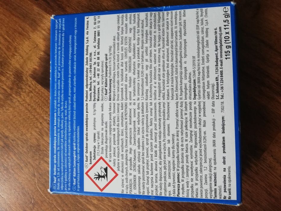 NOWA Raid Spirala Owadobójcza Przeciw Komarom PÓŁTORA opakowania