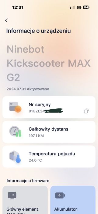 Hulajnoga elektryczna SEGWAY Ninebot KickScooter Max G2 D 70km 450W 10"