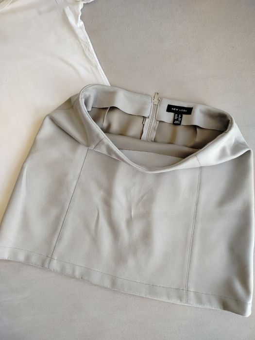 Юбка жіноча міні сіра замшева