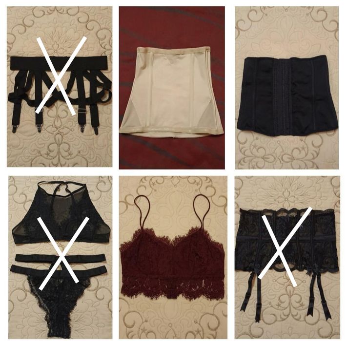 Пенюар,пояс з підвязками,бюстгалтер,панчохи,купальник,комплект білизни