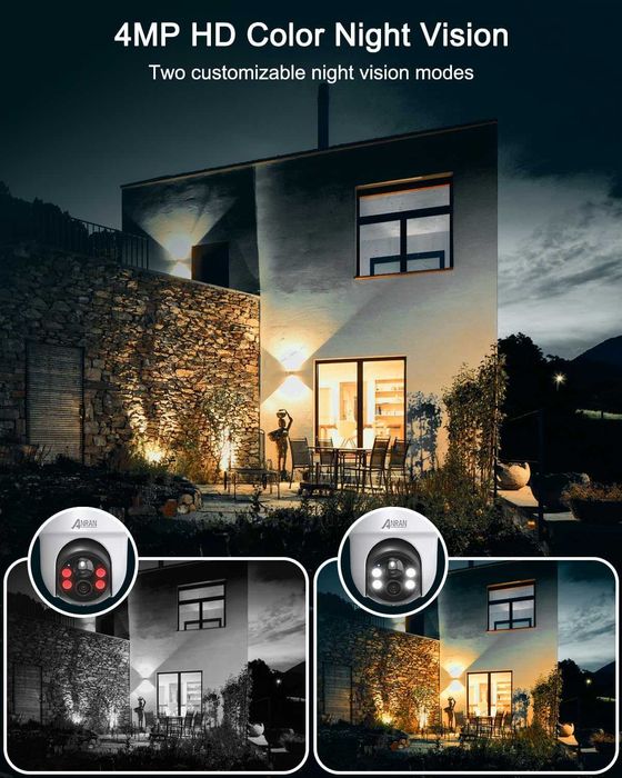 Kit CCTV 4 câmaras 4MP rotativas solar 360º com bateria WiFi noturna64740614570369124