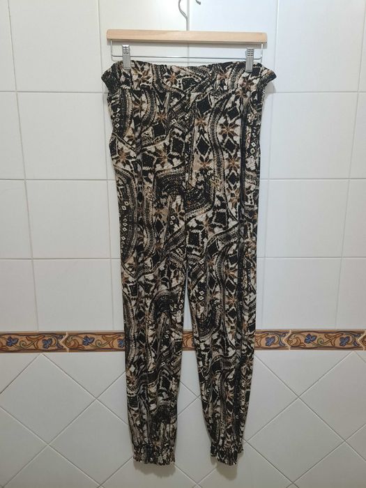 Calças Baggy XXL Senhora | Calças Largas Estampadas Casual Lounge Pants