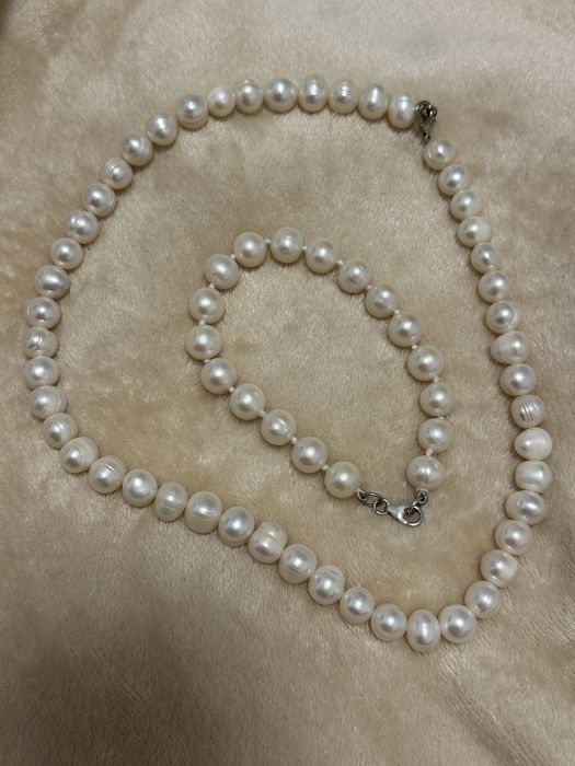 Намисто і браслет із натруальних перлин, комплект
