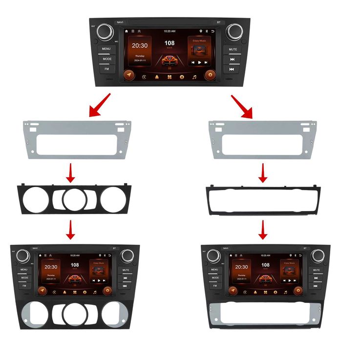 Rádio Android 7" BMW Série 3 (E90) Carplay Android Auto GPS 32G *novo*