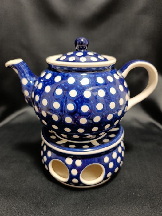 Czajnik z podgrzewaczem 1L ceramika Bolesławiec.