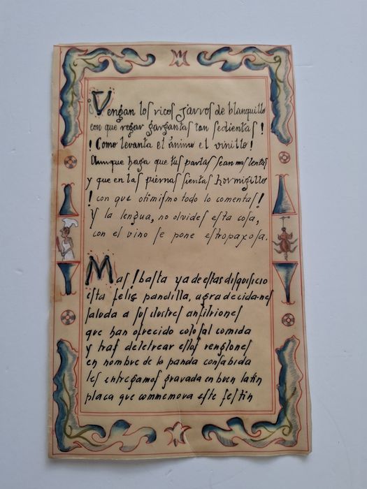 Pergaminho moderno manuscrito e com desenhos cozinha