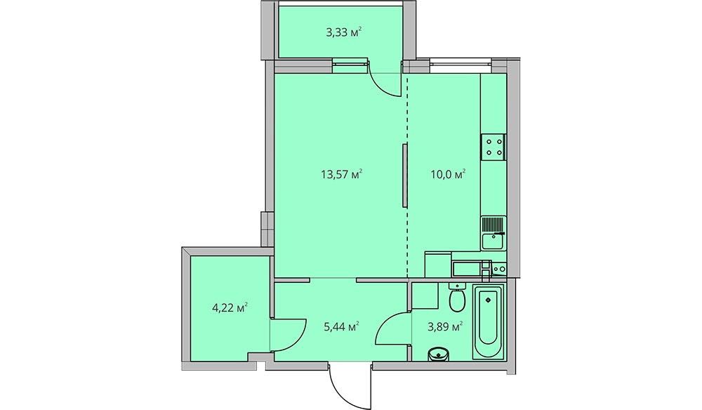 уютная квартира 39 кв.м. в ЖК Одесские Традиции, вид на море