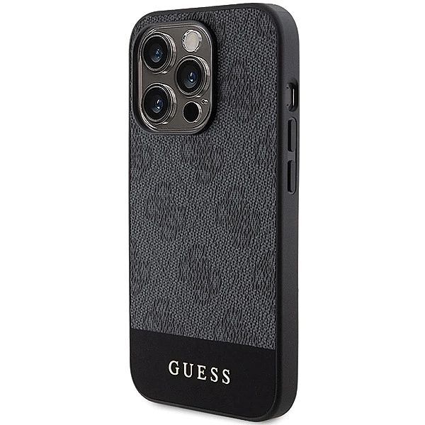 Etui Guess 4g Stripe Collection na iPhone 15 Pro - szare