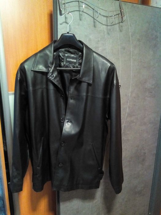 Kurtka czarna męska ekoskóra