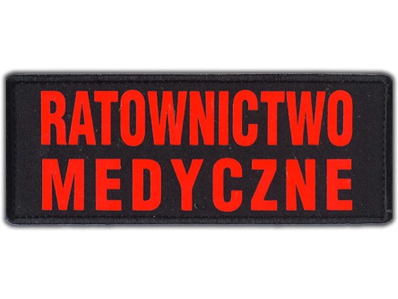 Emblemat RATOWNICTWO MEDYCZNE FLUO na rzepie 13 x 5 cm