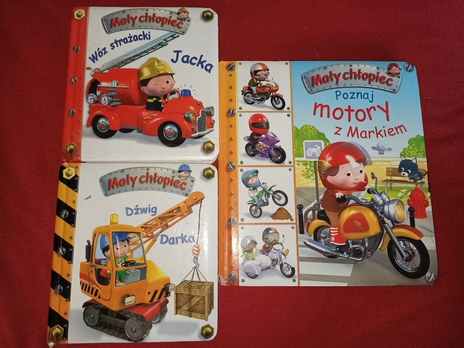3 x Mały chłopiec Wóz strażacki Jacka Dźwig Darka Poznaj motory z Mark