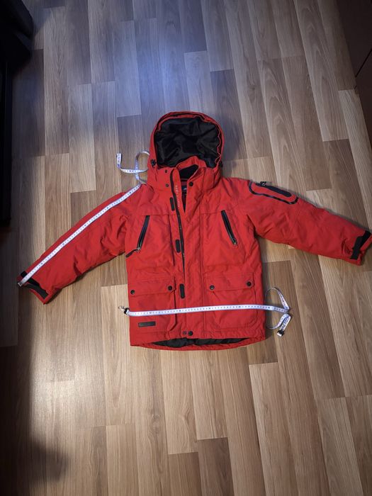 Kurtka zimowa  narciarska 140 czerwona McKinley odpinany kaptur