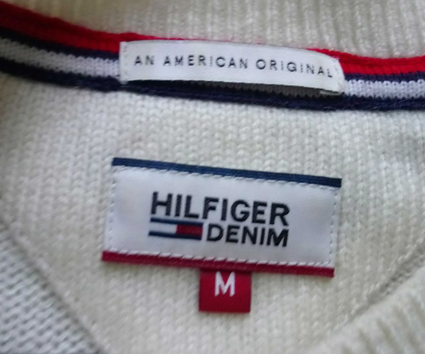 Piękny damski sweter Tommy Hilfiger paski rozmiar M