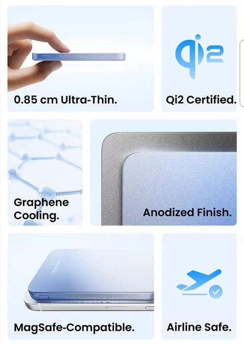 Sharge AeroMag 5k, 10k, повербанки з Magsafe Qi2, НОВИНКА