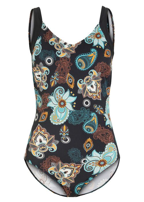 B.P.C kostium kąpielowy czarny z kolorowym wzorem 42.