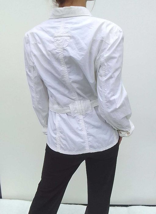 Luisa Cerano ekskluzywny letni bawełniany biały żakiet 100% cotton M L