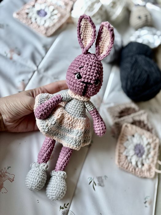 Śliczny króliczek na prezent maskotka dla dziecka rękodzieło