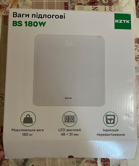 Ваги підлогові rztk bs 180w white (slim scale), вживані, чудовий стан