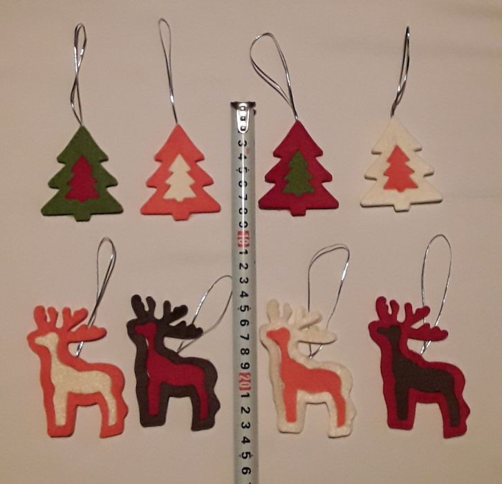 30 Enfeites para árvore de Natal, em feltro