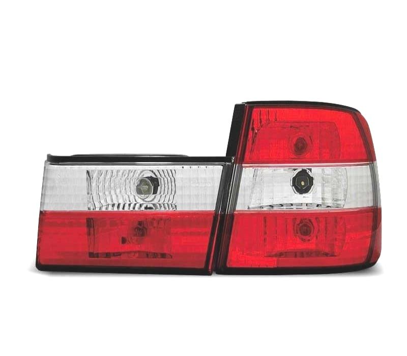 FAROLINS TRASEIROS BMW E34 88-95 VERMELHO BRANCO
