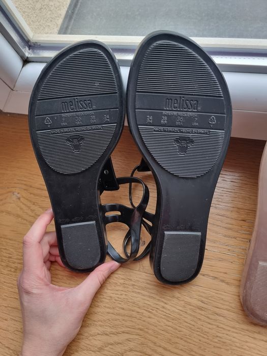 Melissa czarne beżowe złote sandały pachnące oryginalne 37 38 24 cm