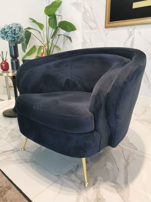 Sofá Cadeirão - Azul Veludo