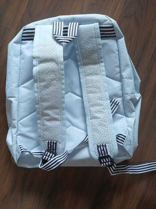 Mochila Lemon Ribbon azul e amarela com panda