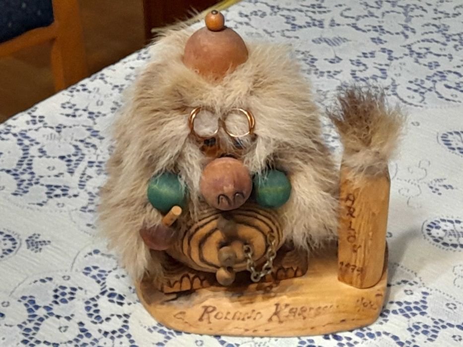 Vintage Drewniany szwedzki Troll – figurka kolekcjonerska