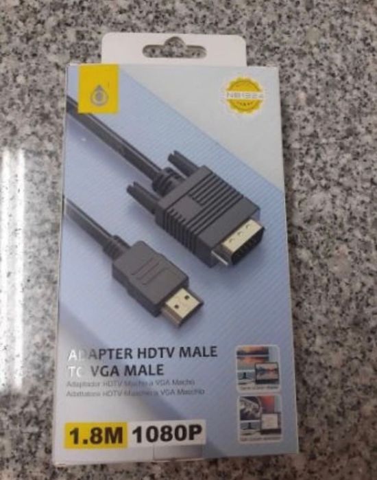 Adaptador De Vga Para Hdmi One Plus Nb1324 Preto Hdtv Male To Vga Male