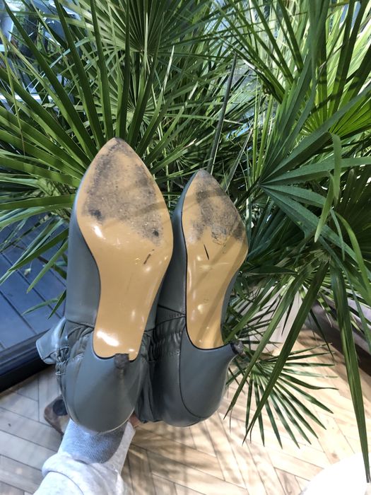 Botki L37, rozmiar 38, szary, skóra, stan bdb